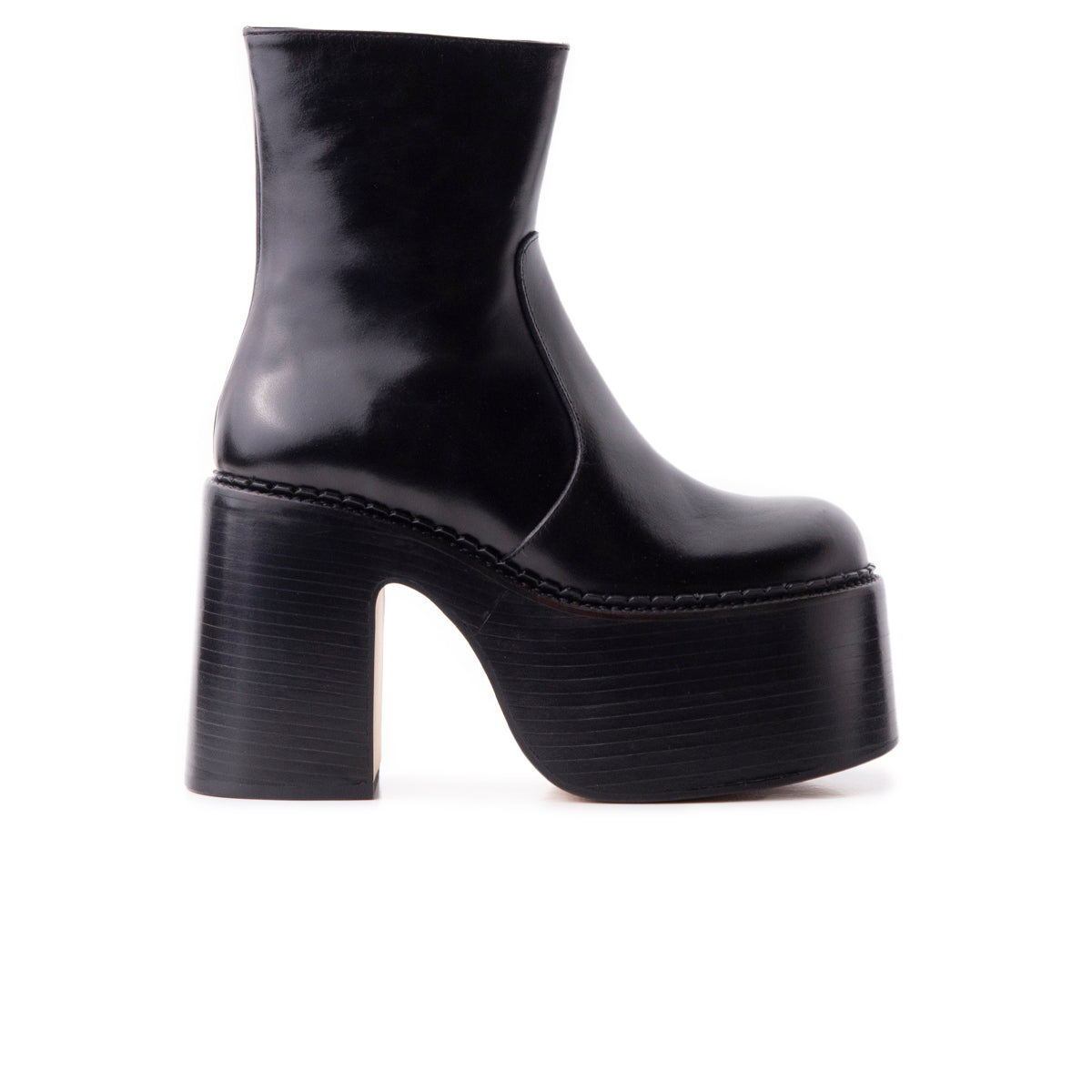 l'intervalle Gunner Noir Cuir Noir