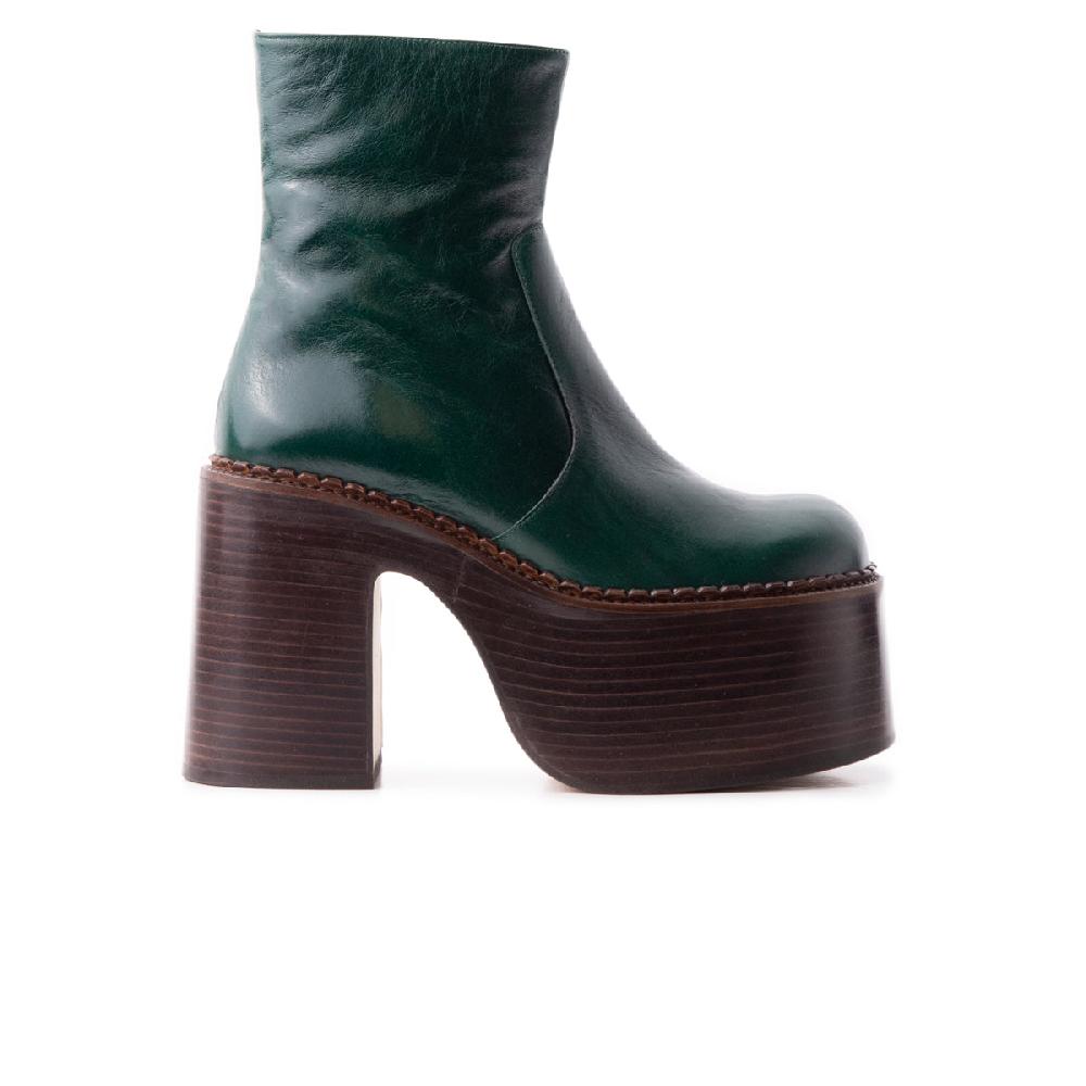 l'intervalle Gunner Vert Cuir Vert