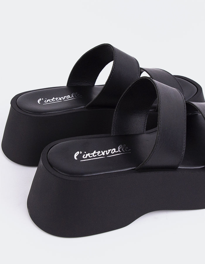 L'intervalle Happy Noir Cuir Noir