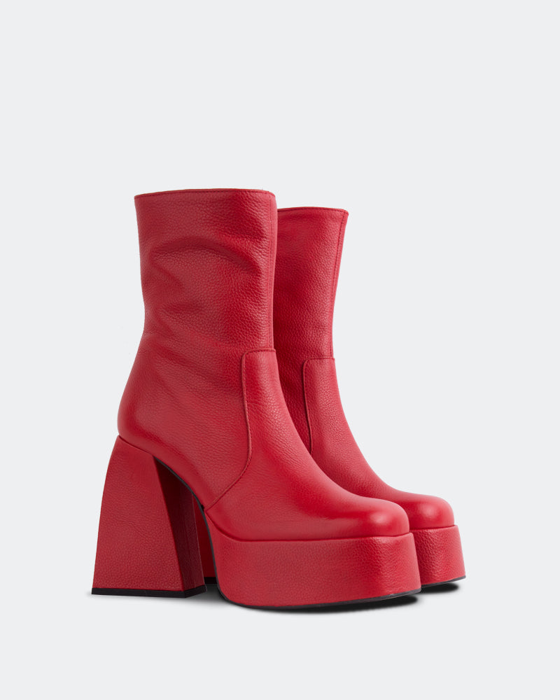 L'intervalle Hippie Rouge Cuir Rouge