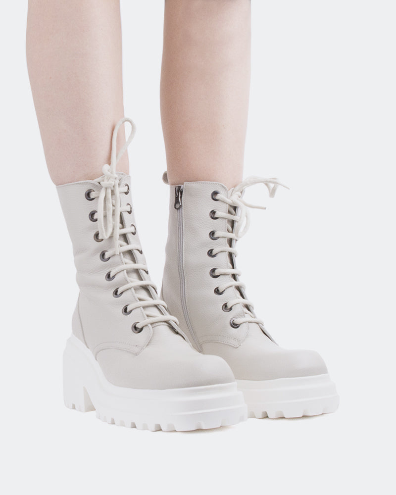 L'intervalle Homer Blanc Cassé Cuir Blanc