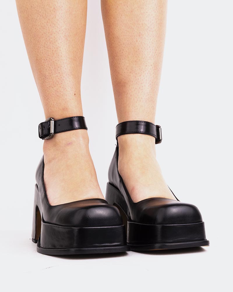 L'intervalle Huchette Noir Cuir Noir