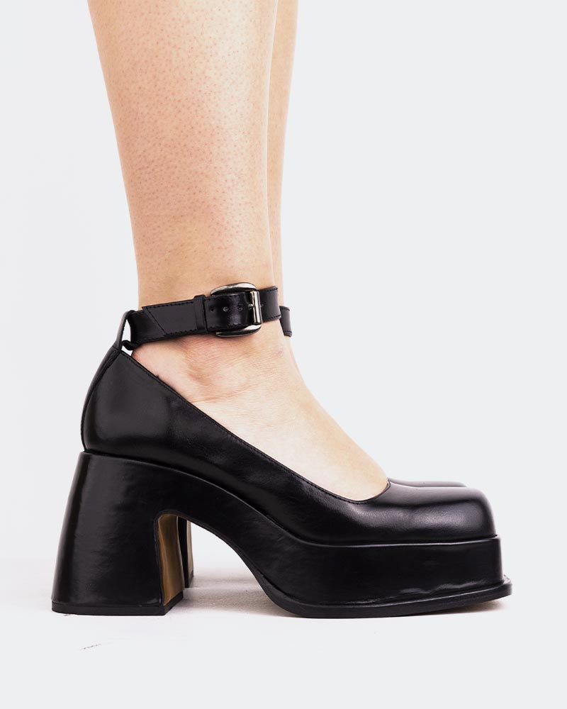 l'intervalle Huchette Noir Cuir Noir