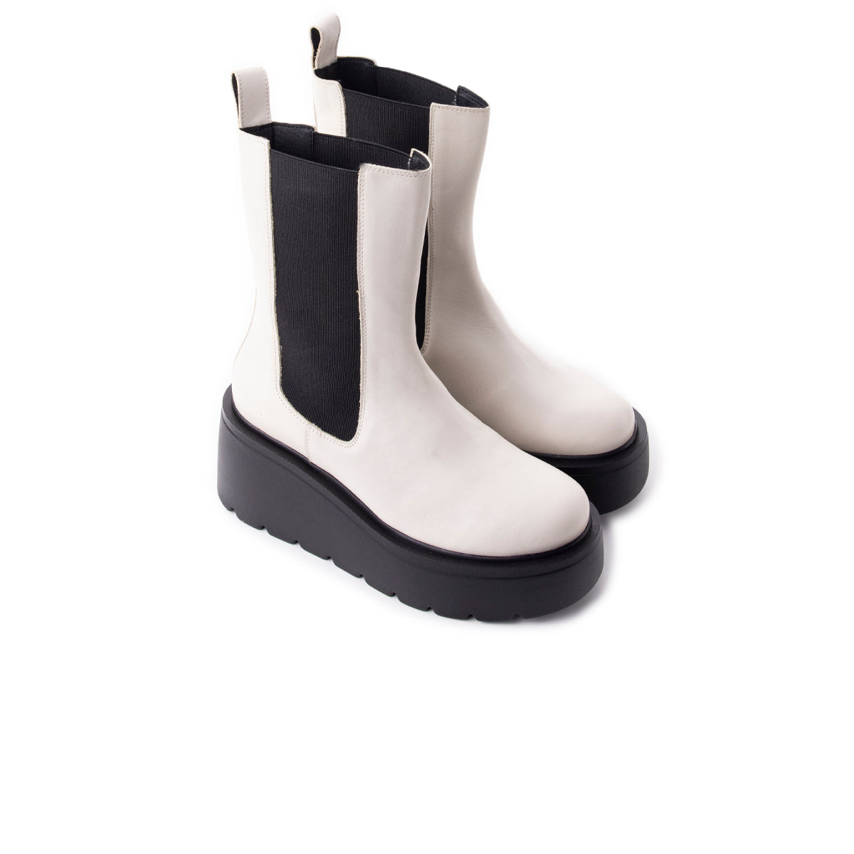 L'intervalle Indiana Blanc Cassé Cuir Blanc