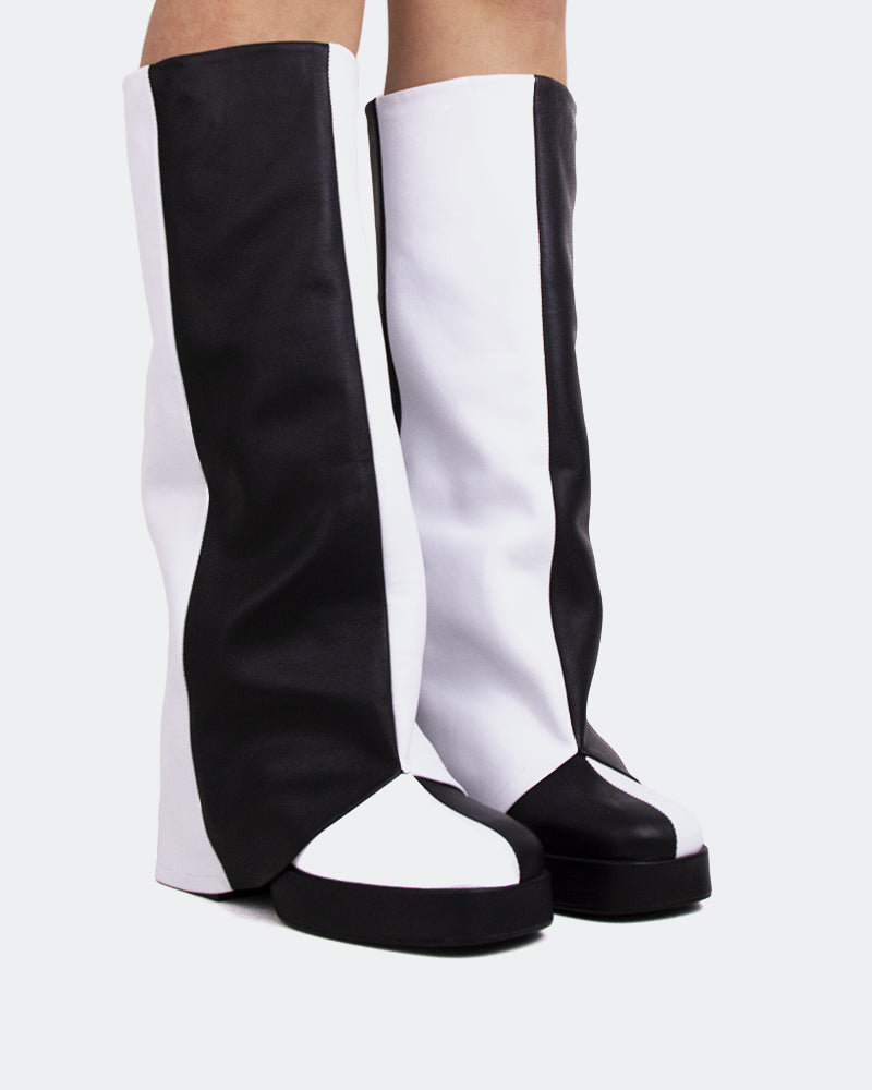 L'intervalle Jaris Noir-Blanc Cuir Noir