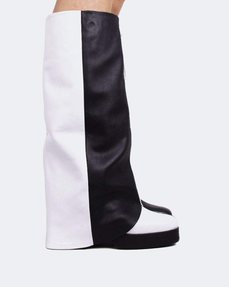 l'intervalle Jaris Noir-Blanc Cuir Noir