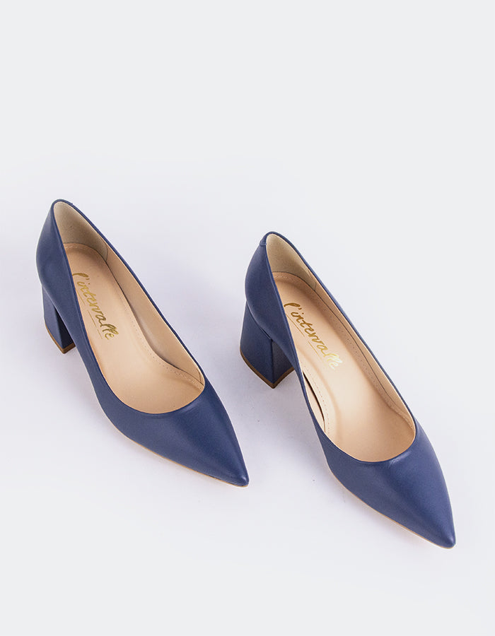 L'intervalle Josephine Cuir Marine Bleu