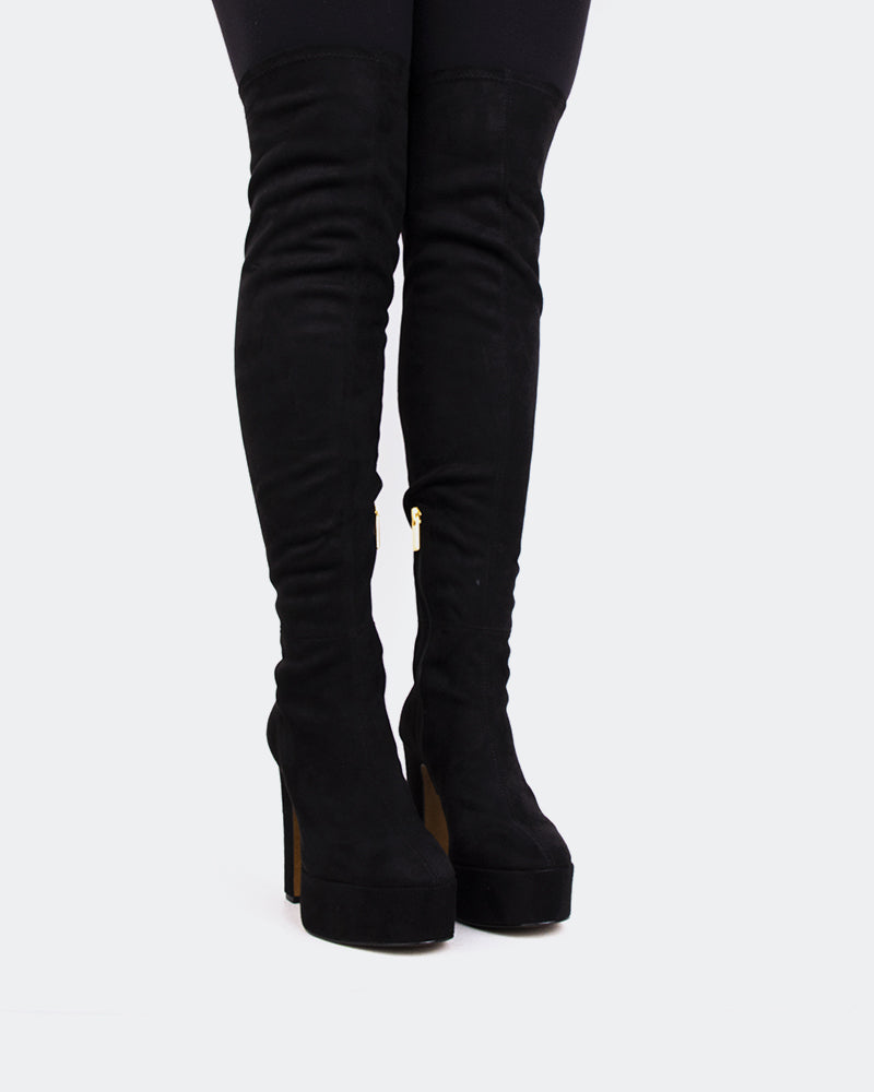 L'intervalle Kalaf Noir Suède Stretch Noir