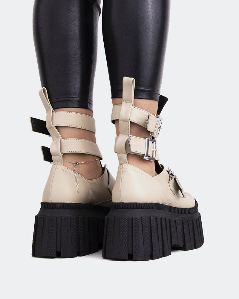 L'intervalle Landry Blanc Cassé Cuir Blanc