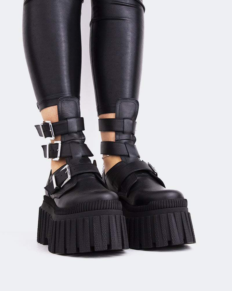 L'intervalle Landry Noir Cuir Noir