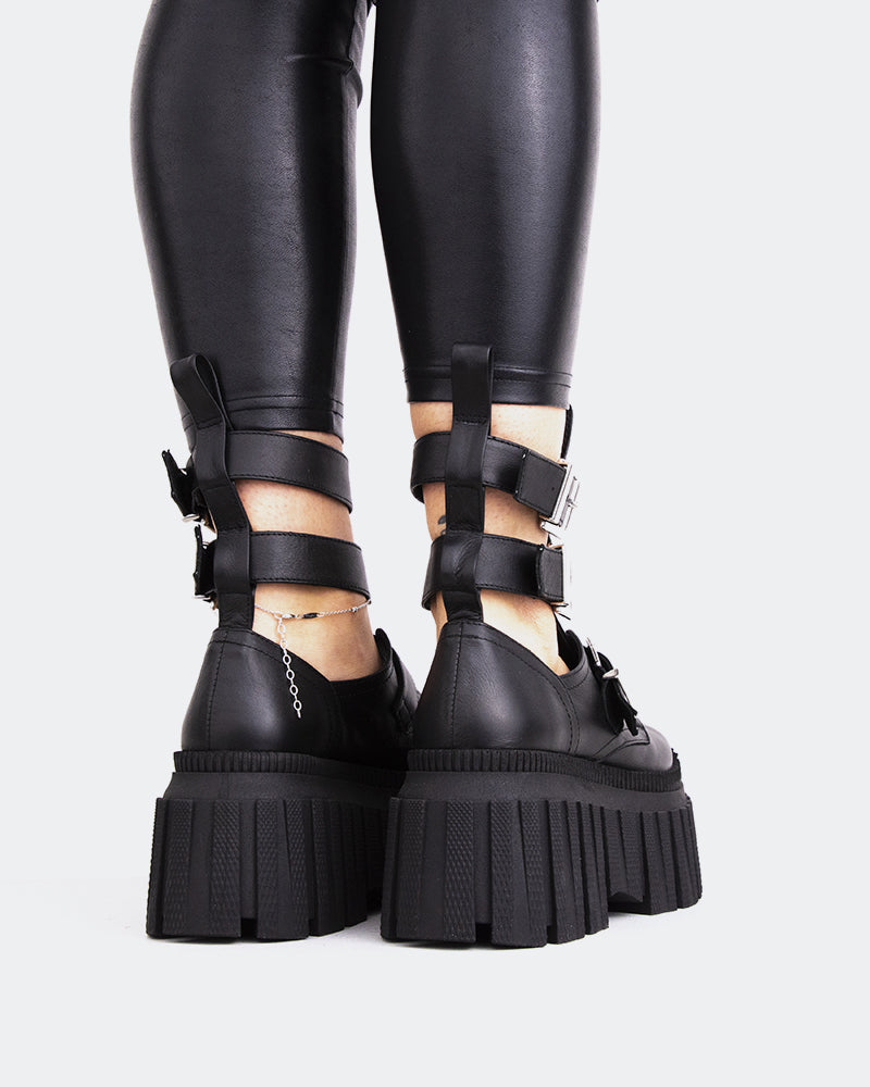 L'intervalle Landry Noir Cuir Noir