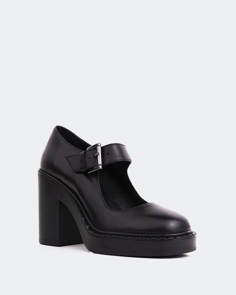 L'intervalle Lanyard Noir Cuir Noir