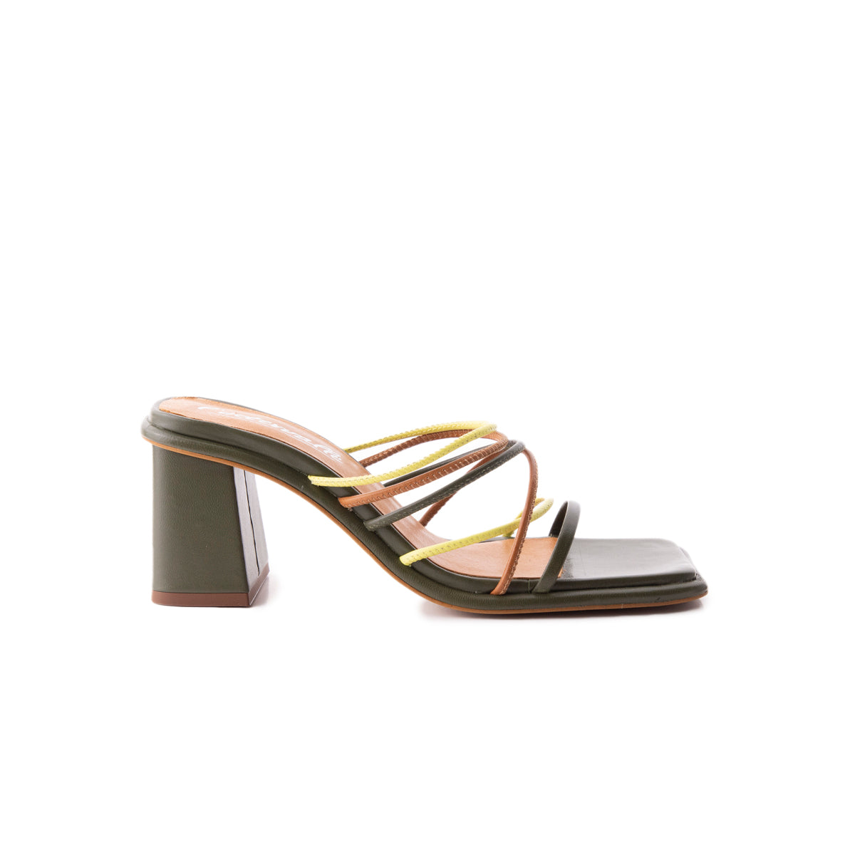 l'intervalle Larisa Kaki Multi-couleurs Cuir Vert