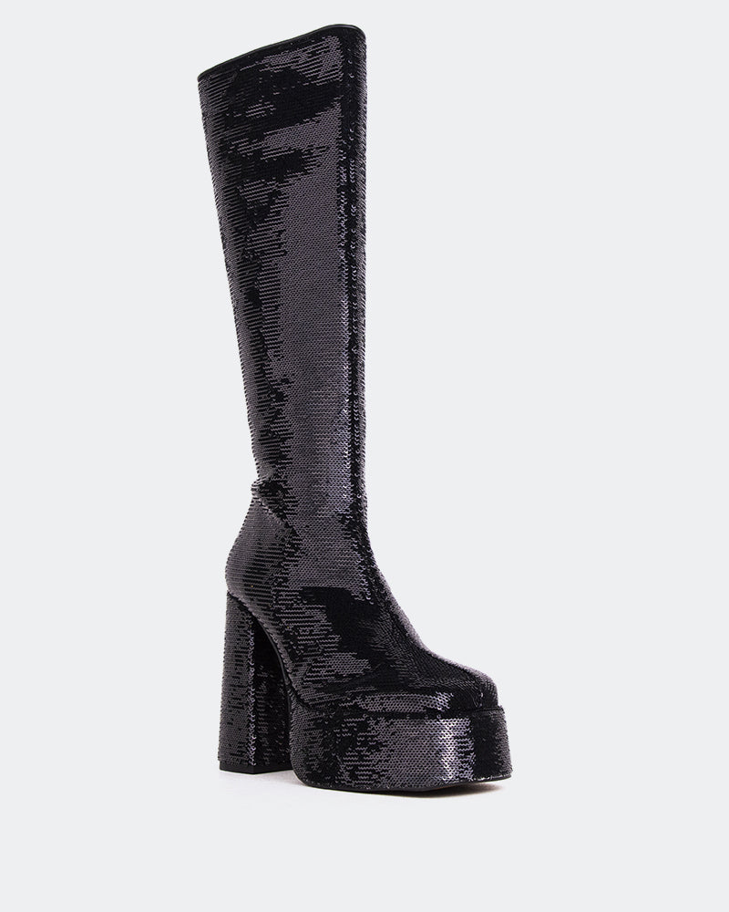 L'intervalle Latto Noir Paillettes Noir