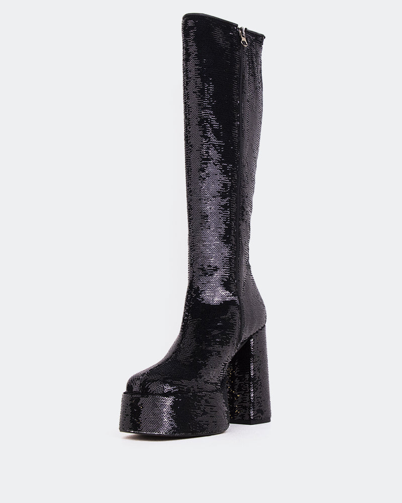 L'intervalle Latto Noir Paillettes Noir