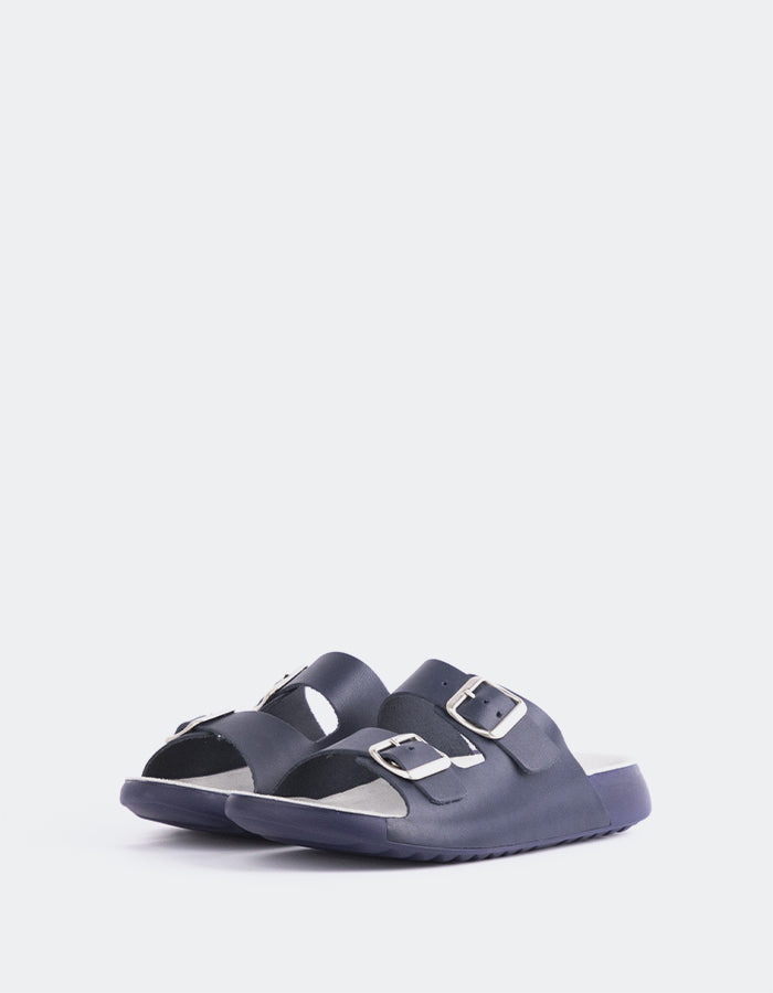 L'intervalle Letizia Cuir Marine Bleu