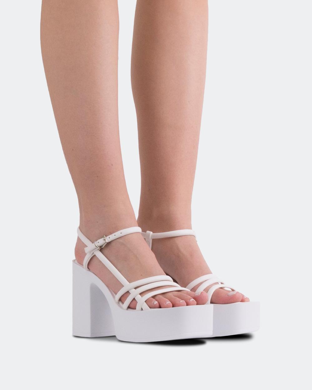 L'intervalle Minou Blanc Cuir Blanc