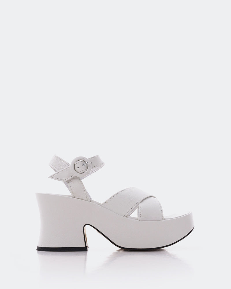 l'intervalle Nerissa Blanc Cuir Blanc