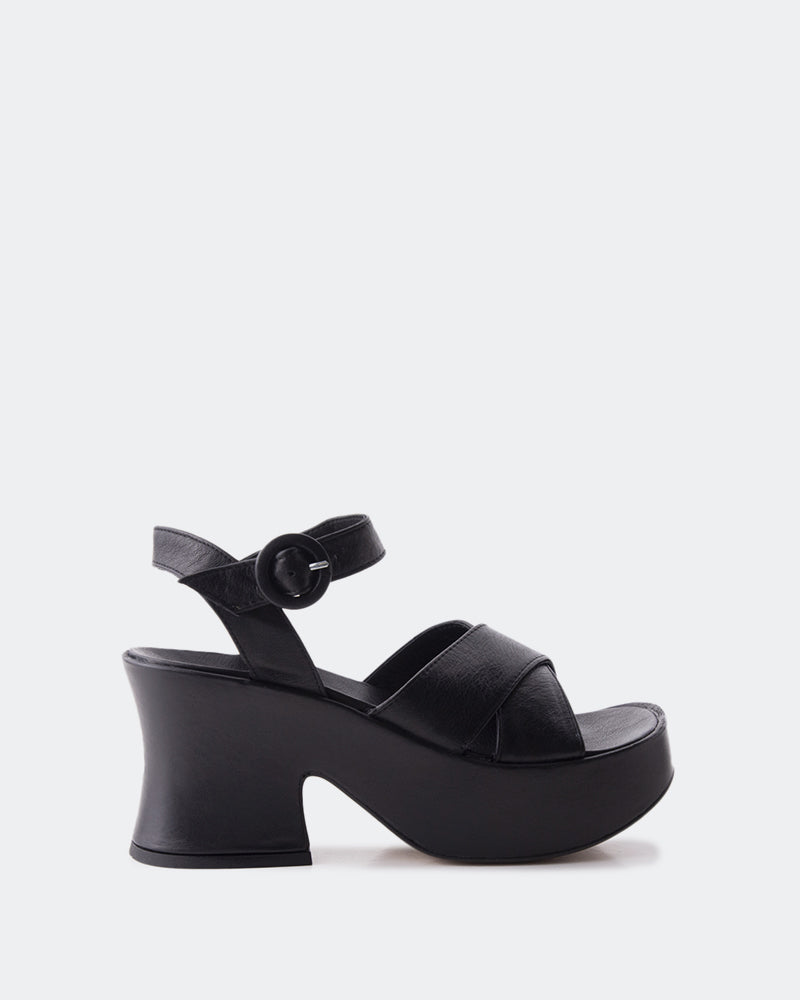 l'intervalle Nerissa Noir Cuir Noir