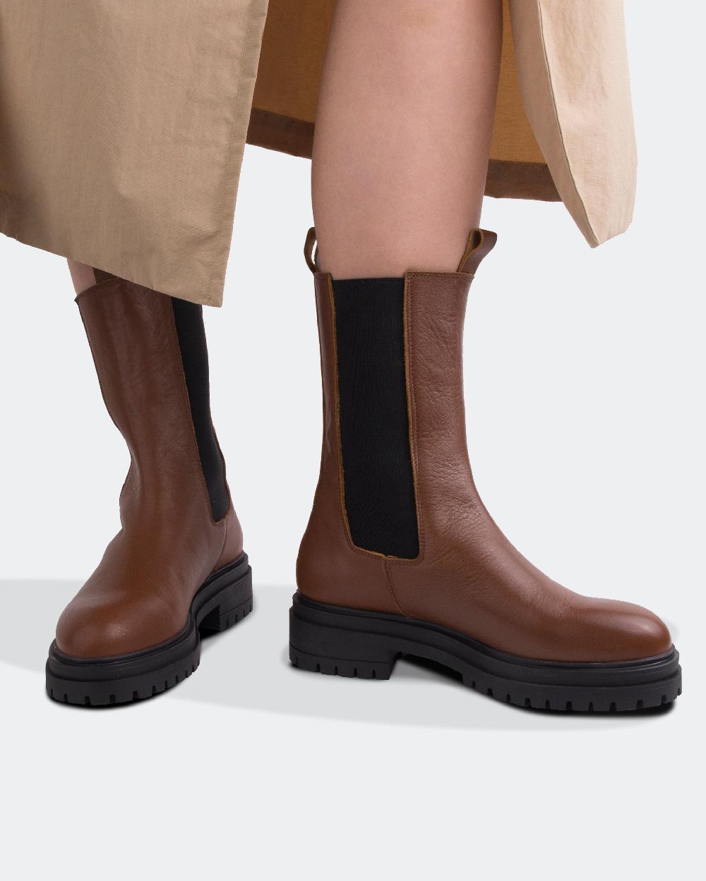 l'intervalle Ollan cuir cognac Brun