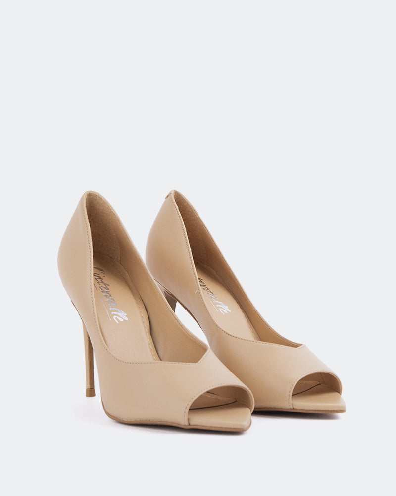 L'intervalle Poise En Cuir Beige Amande