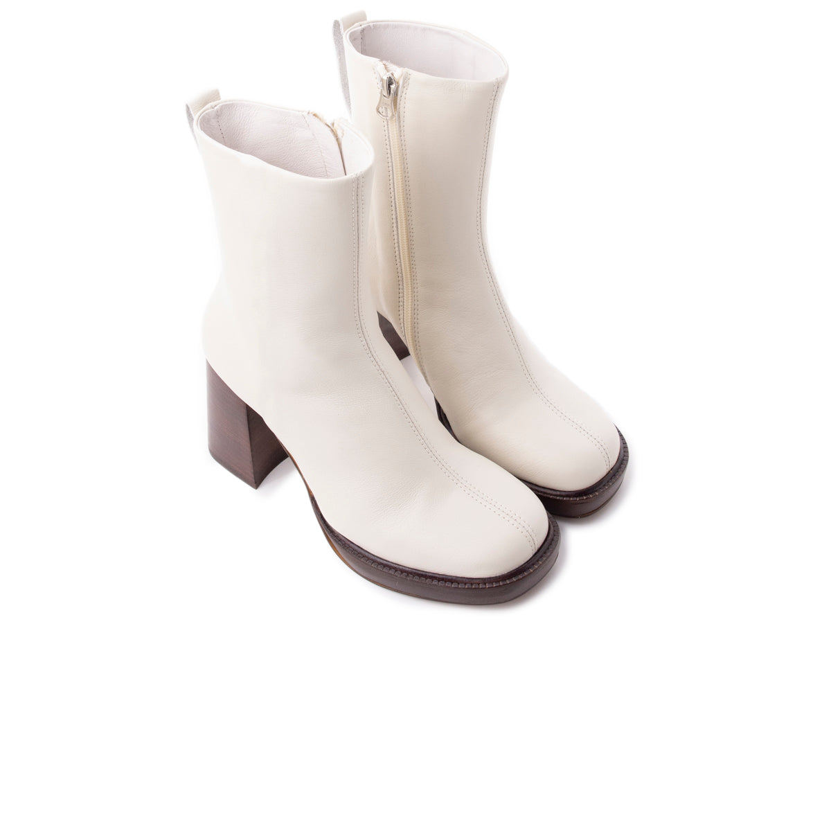 L'intervalle Powell Blanc Cassé Cuir Blanc