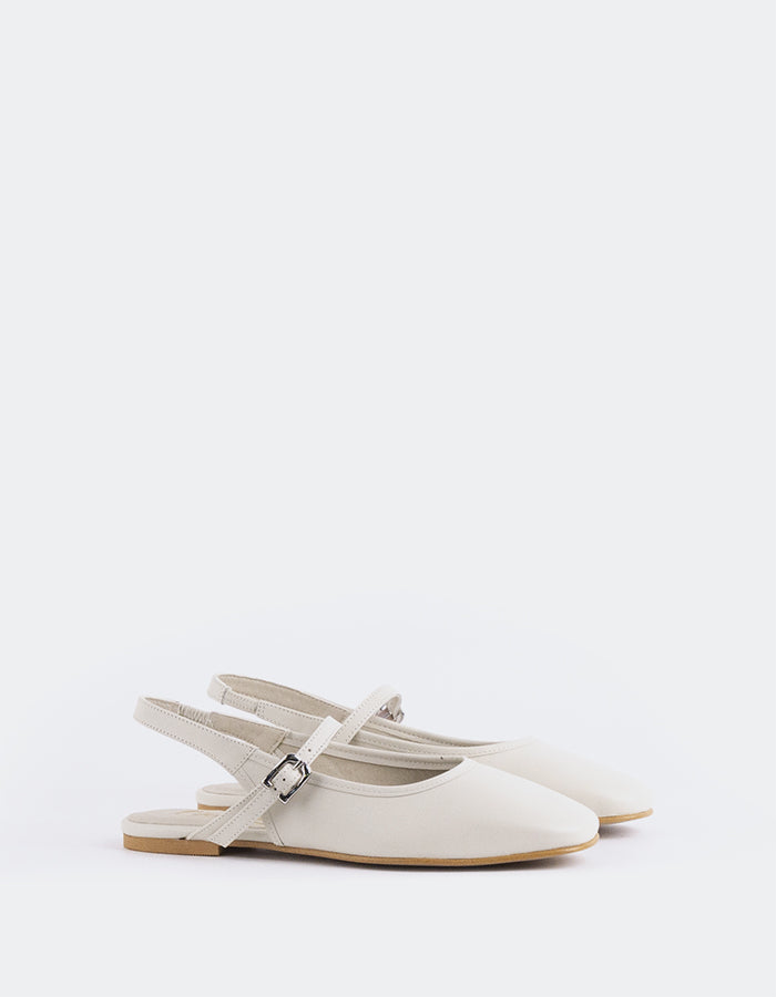 L'intervalle Rafya Blanc Cassé Cuir Blanc