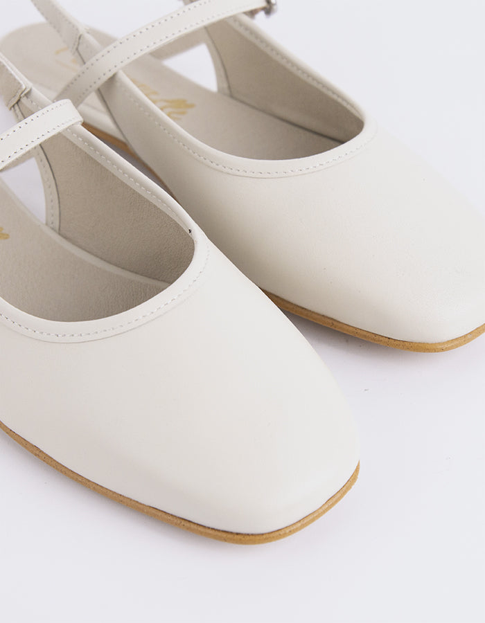 L'intervalle Rafya Blanc Cassé Cuir Blanc