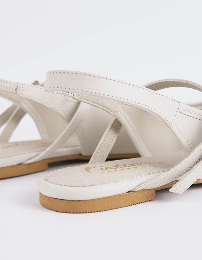 L'intervalle Rafya Blanc Cassé Cuir Blanc