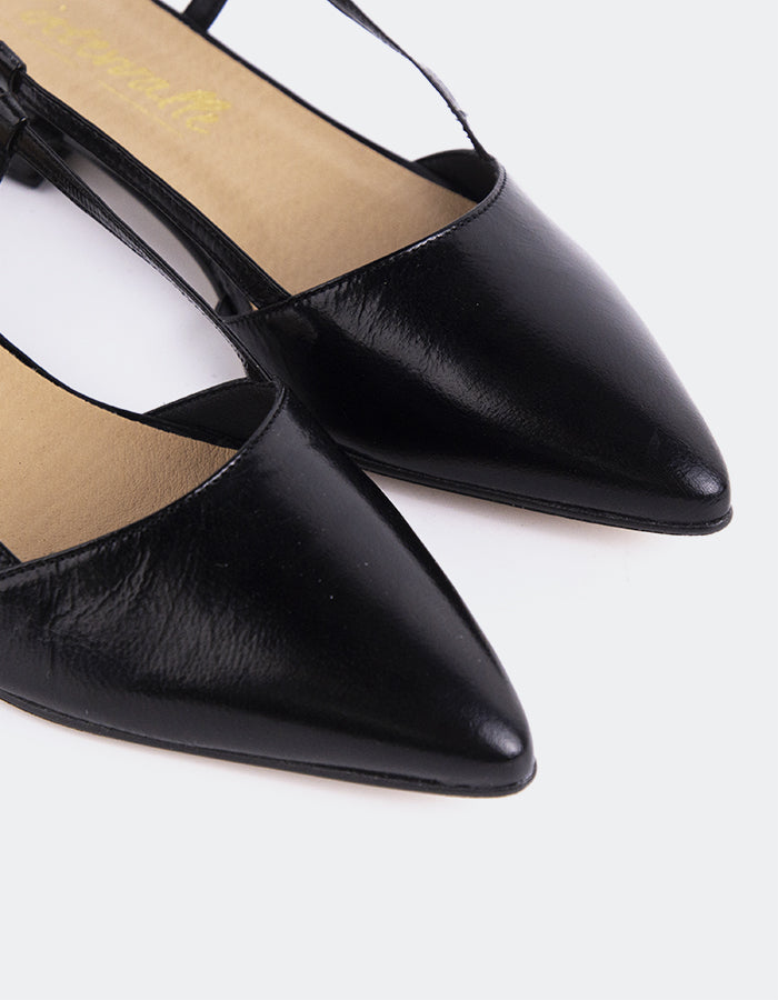 L'intervalle Rinda Noir Cuir Noir