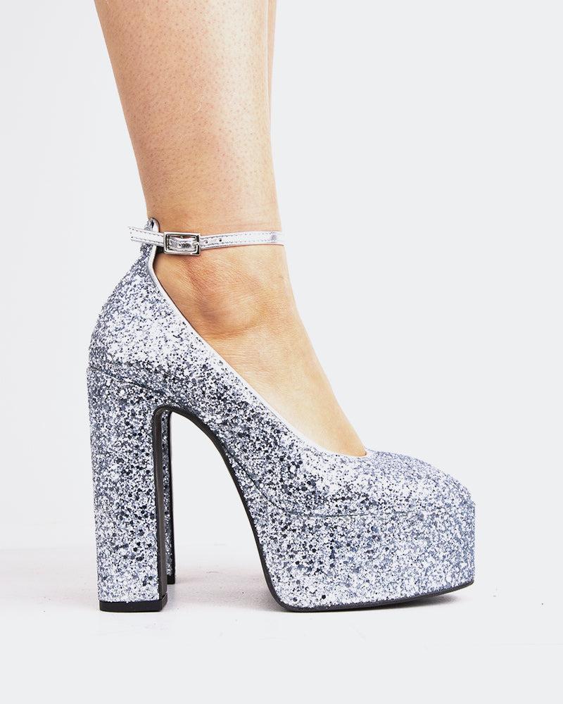 l'intervalle Runway Argent Glitter Argent