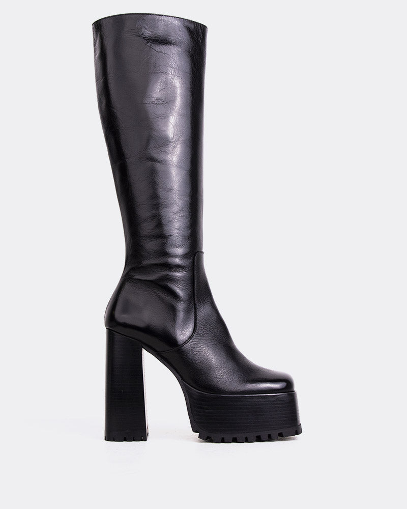 l'intervalle Saylor Noir Cuir Noir