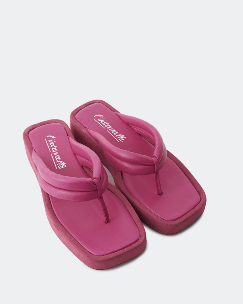 L'intervalle Senda Cuir Fuchsia Rose