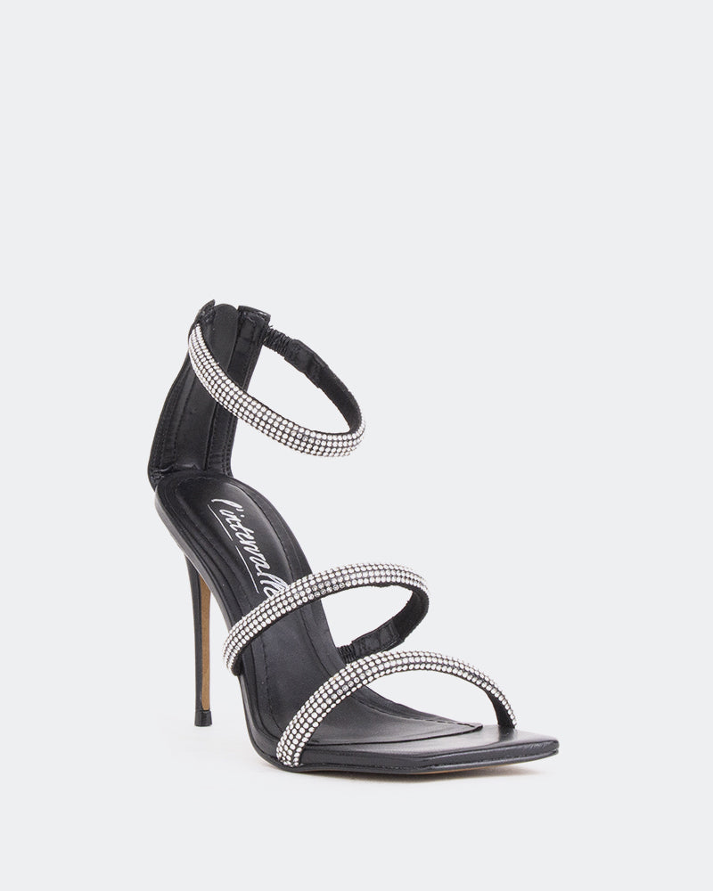 L'intervalle Shamari Noir Cuir/Cuir Noir Noir