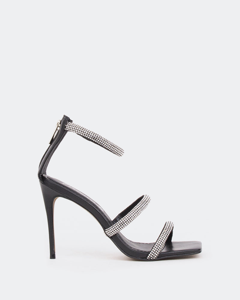 l'intervalle Shamari Noir Cuir/Cuir Noir Noir