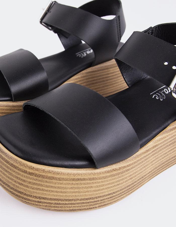 L'intervalle Snapper Noir Cuir Noir