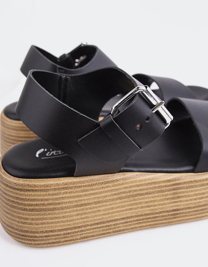 L'intervalle Snapper Noir Cuir Noir