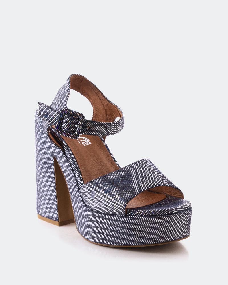 L'intervalle Stafilos Cuir Marine Bleu