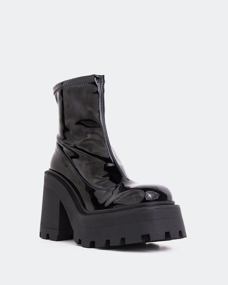 L'intervalle Tana Noir Cuir Brillant Noir