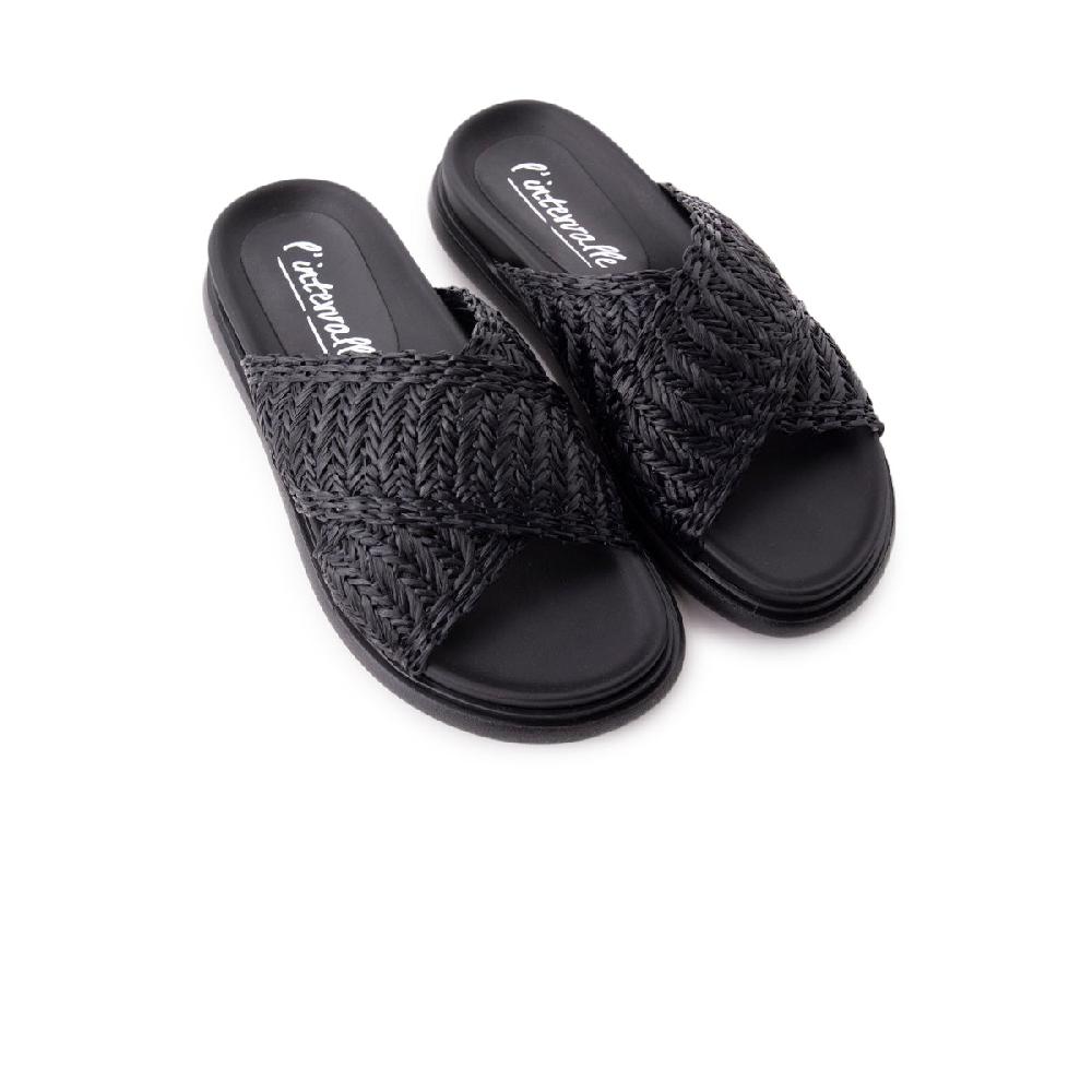 L'intervalle Tuva Noir Raffia Noir