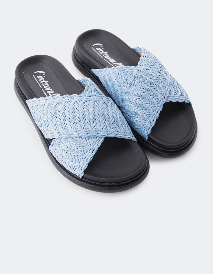 L'intervalle Tuva Turquoise Raphia Bleu