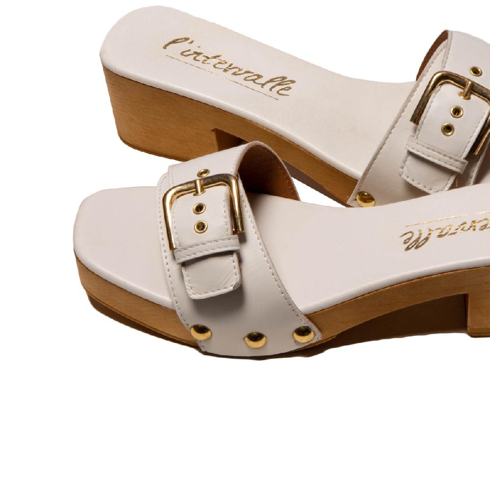 L'intervalle Vanja Cuir Blanc Blanc