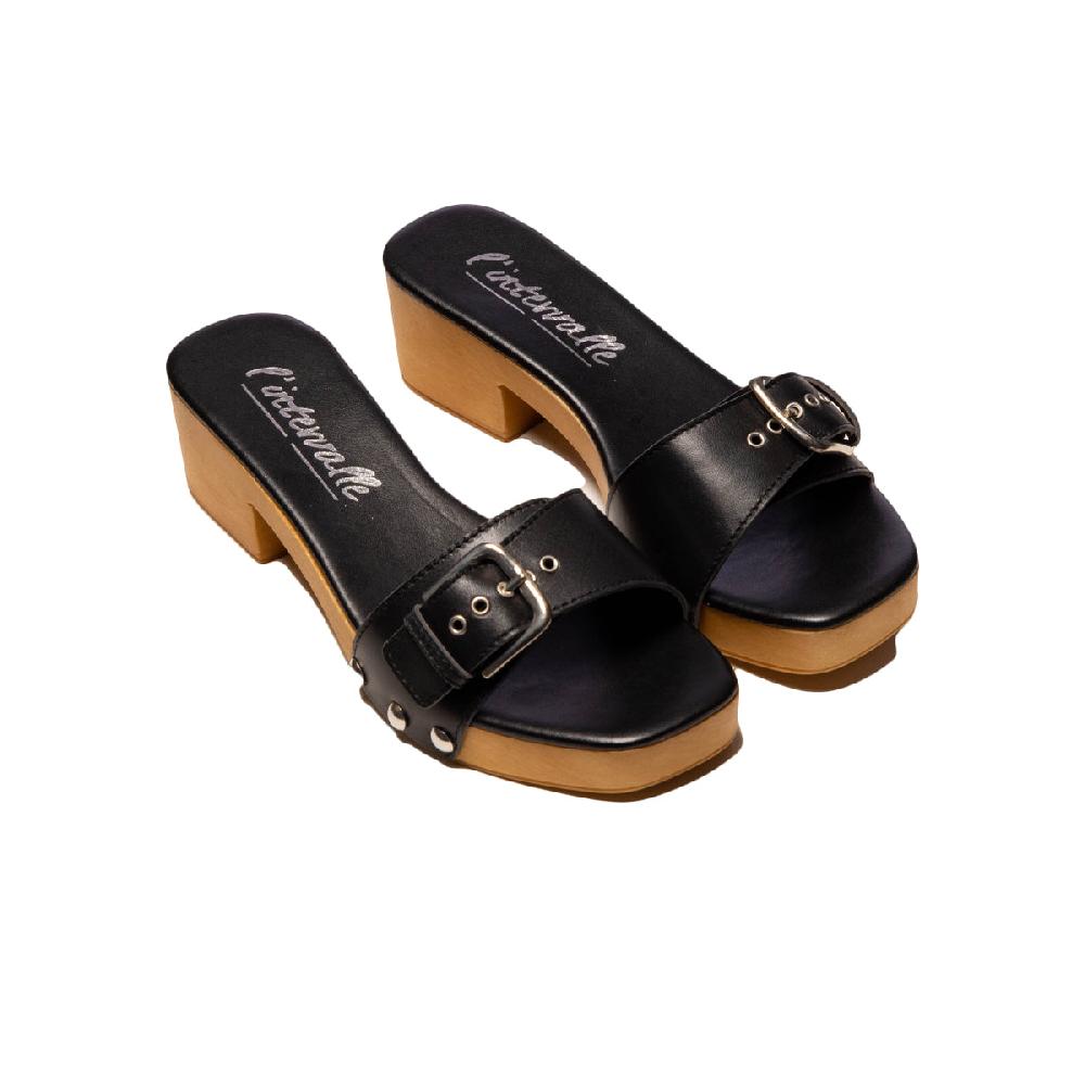 L'intervalle Vanja Noir Cuir Noir