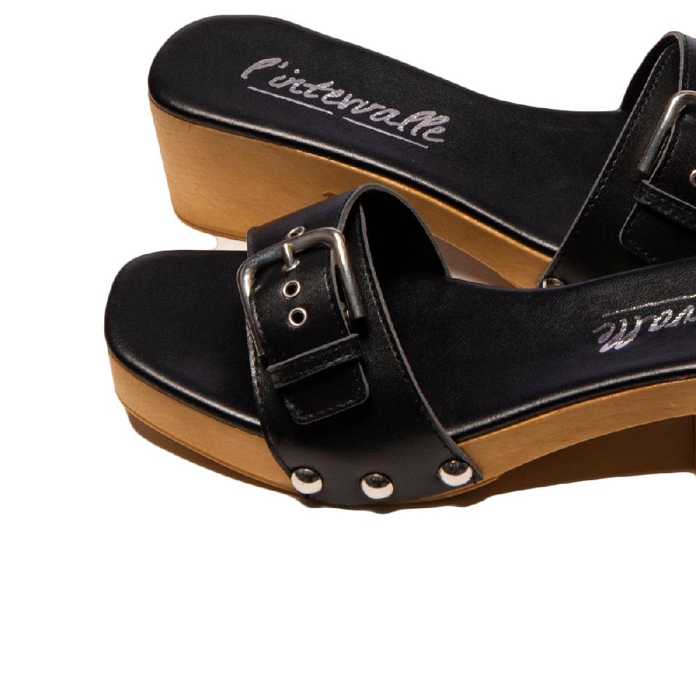 L'intervalle Vanja Noir Cuir Noir