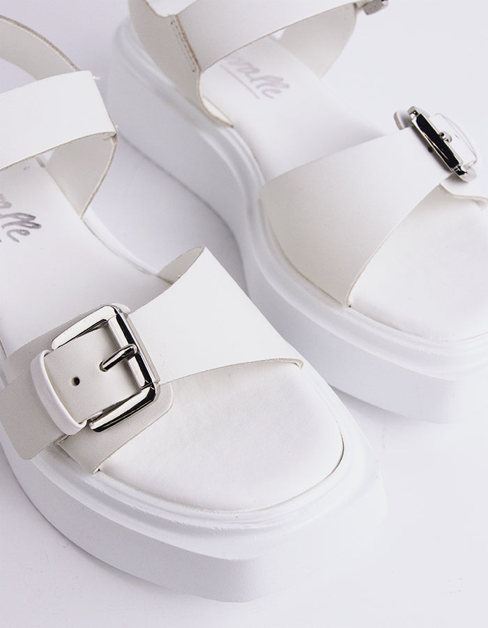 L'intervalle Varvara Cuir Blanc Blanc