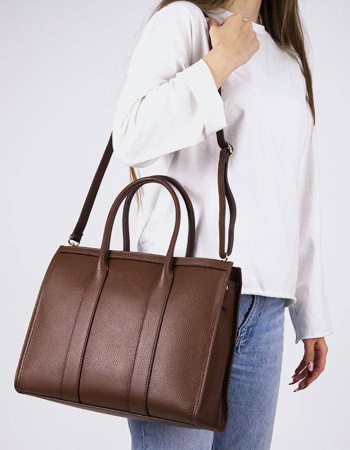 L'intervalle Veena Cuir Cognac Brun