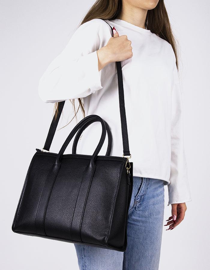 L'intervalle Veena Noir Cuir Noir