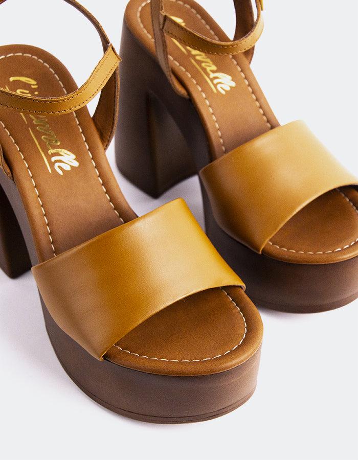 L'intervalle Veria Cuir Ocre Ocre