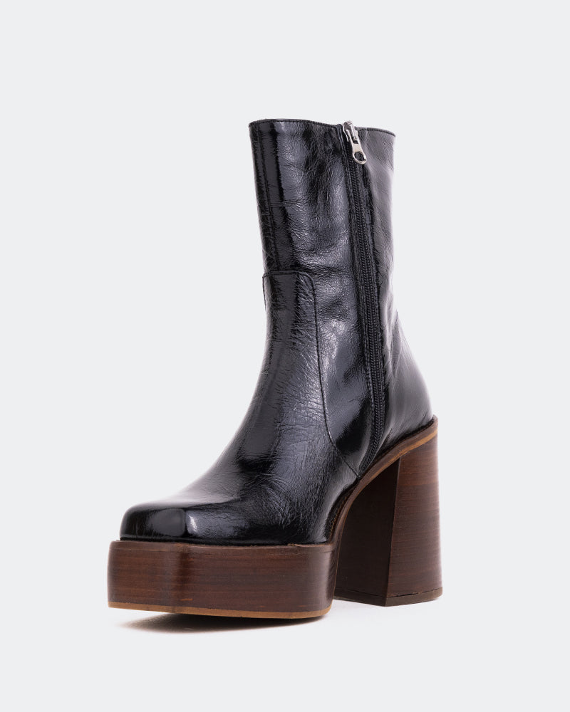 L'intervalle Wicked Noir Cuir Brillant Noir