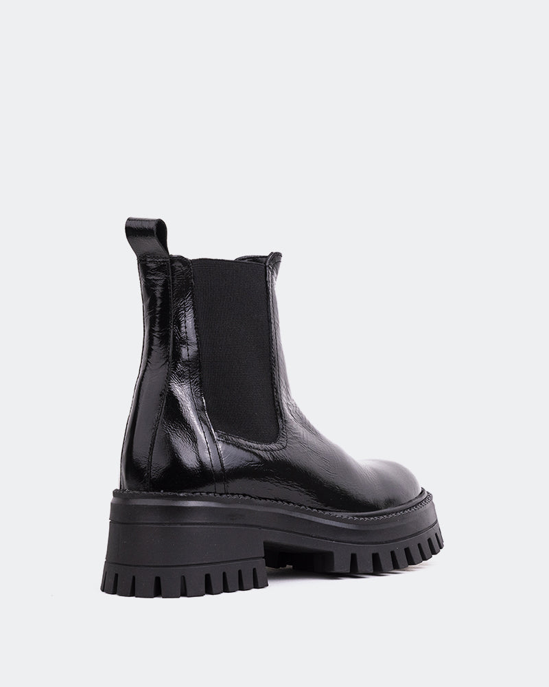 L'intervalle Xia Noir Cuir Brillant Noir